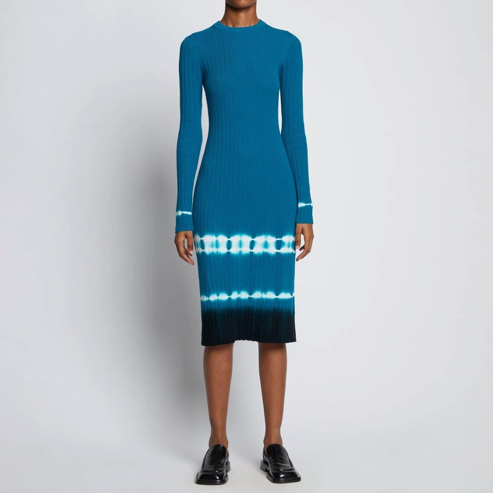 Proenza Schouler White Label blue ombré knit midi dress size large